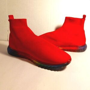 Cape Robbin Stylish Red Sock Sneakers Sz 10